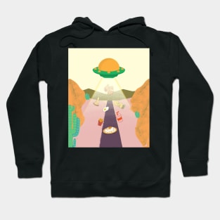 Spaceship in desert Hoodie